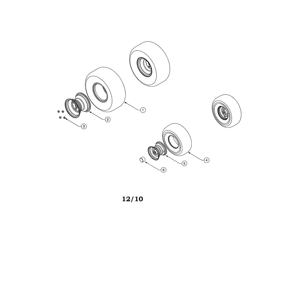 Wheels Diagram and Parts List for 13AP11CP756  Cub Cadet Lawn Tractor